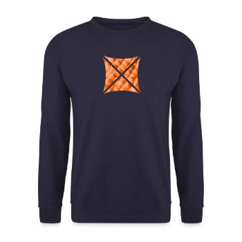 Conception polygonale abstraite orange - Sweat-shirt Unisexe - marine - Devant - Alina (178cm) & Michal (187cm)