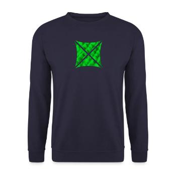 Conception de polygone abstrait vert - Sweat-shirt Unisexe - marine - Devant - Alina (178cm) & Michal (187cm)