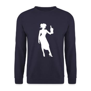 Drunk Silhouette Celebrating Party Girl - Unisex Sweatshirt - navy - Front - Alina (178cm) & Michal (187cm)