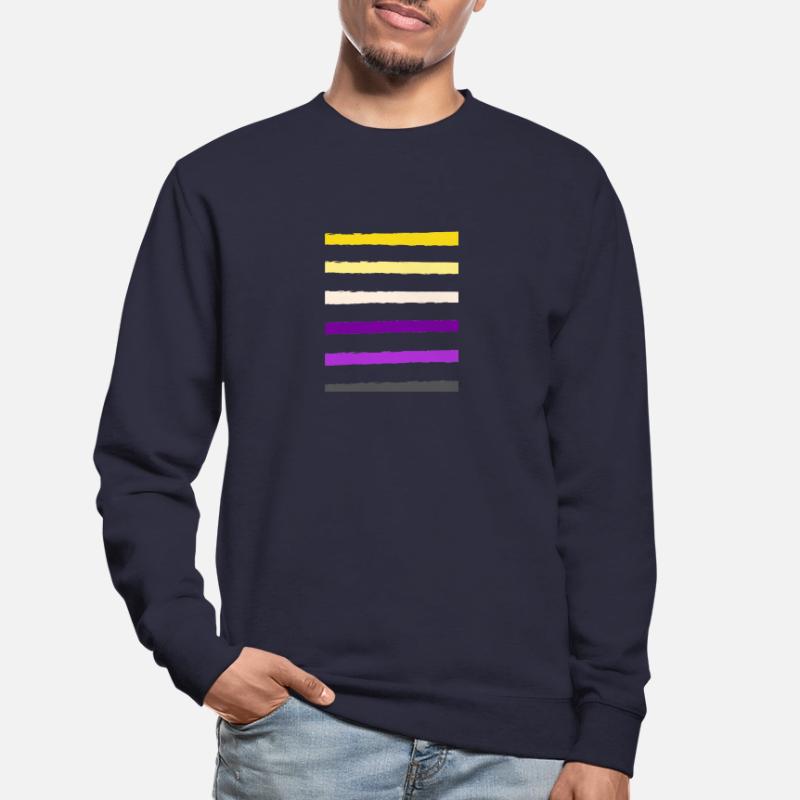 non binary stripe Unisex Pullover