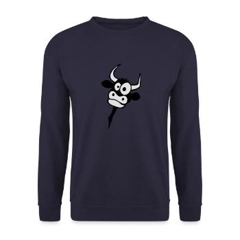 Vache - Sweat-shirt Unisexe - marine - Devant - Alina (178cm) & Michal (187cm)