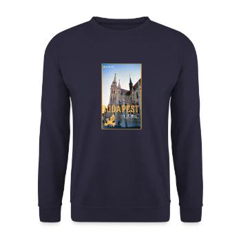 Budapest - Unisex Pullover - Navy - Vorne - Alina (178cm) & Michal (187cm)