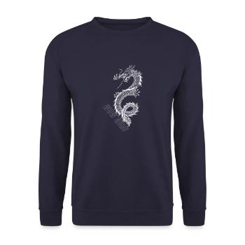 WOW GURU DRAGONS - Unisex Sweatshirt - navy - Front - Alina (178cm) & Michal (187cm)