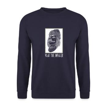 Vampir Balkan Vlad Tepes Rumänien Impaler - Unisex Pullover - Navy - Vorne - Alina (178cm) & Michal (187cm)