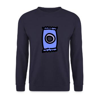 Sweet Candy: Süßer Genuss im Wrapper - Unisex Pullover - Navy - Vorne - Alina (178cm) & Michal (187cm)