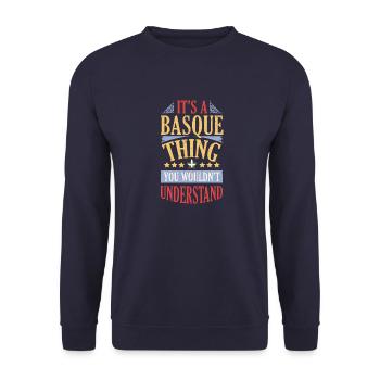 Euskara Baskenland Euskal Herria Spanien Basco - Unisex Pullover - Navy - Vorne - Alina (178cm) & Michal (187cm)