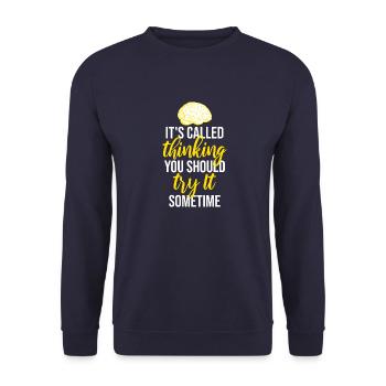 C’est ce qu’on appelle penser que vous devriez l’essayer un jour - Sweat-shirt Unisexe - marine - Devant - Alina (178cm) & Michal (187cm)