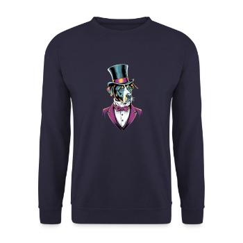 Chien dans un costume - Sweat-shirt Unisexe - marine - Devant - Alina (178cm) & Michal (187cm)