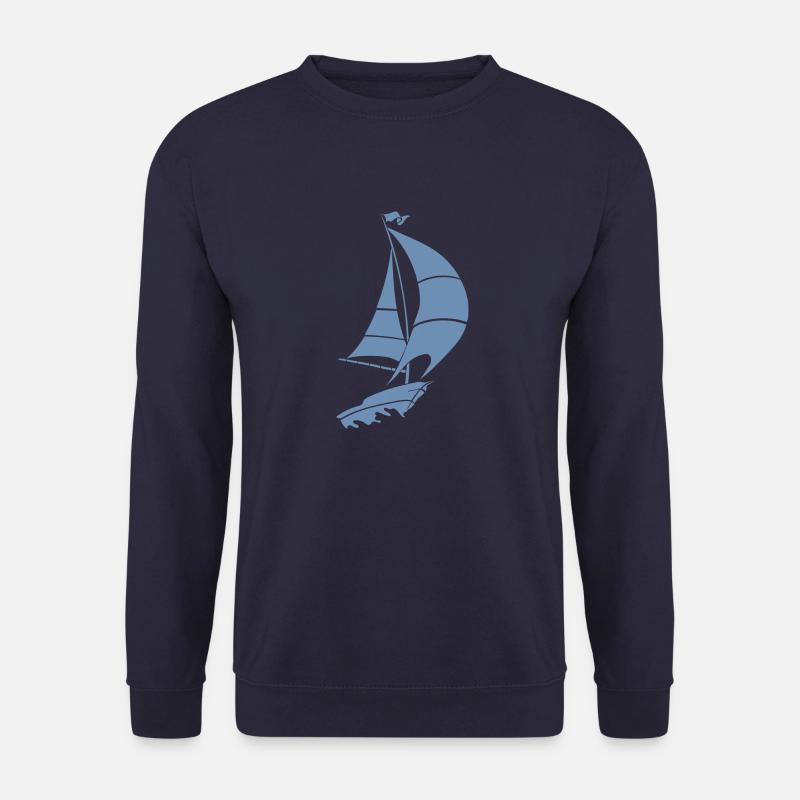 Segelboot Segelyacht Meer Silhouette - Unisex Pullover - Navy