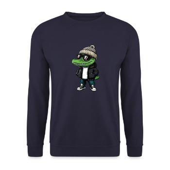 Alligator Winter - Unisex Sweatshirt - navy - Front - Alina (178cm) & Michal (187cm)