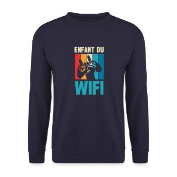 enfant du wifi - Sweat-shirt Unisexe - marine - Devant - Alina (178cm) & Michal (187cm)