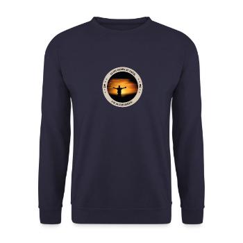 Es ist immer zu früh, um aufzugeben - Unisex Pullover - Navy - Vorne - Alina (178cm) & Michal (187cm)