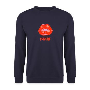 Dripsize Drop /3 - Unisex Pullover - Navy - Vorne - Alina (178cm) & Michal (187cm)