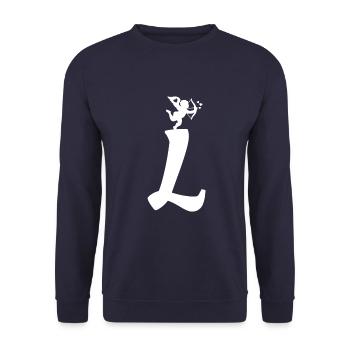 L - Unisex Sweatshirt - navy - Front - Alina (178cm) & Michal (187cm)