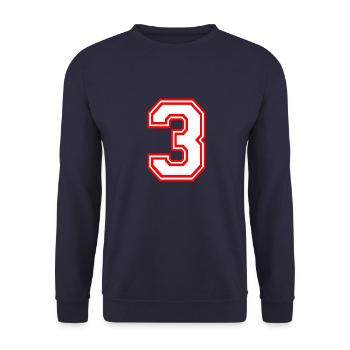 LUCKY NUMBER THREE 3 LUCKY NUMBER TEAM SPORT RETRO - Unisex Sweatshirt - navy - Front - Alina (178cm) & Michal (187cm)