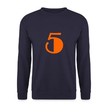 5. 5 YEARS. 5TH ANNIVERSARY. BIRTHDAY 5 YEARS - Unisex Sweatshirt - navy - Front - Alina (178cm) & Michal (187cm)