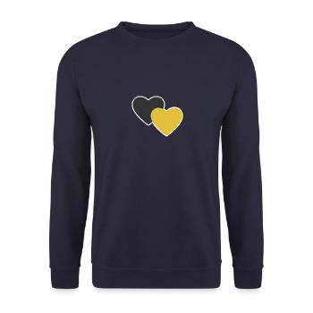 Black yellow love heart - Unisex Sweatshirt - navy - Front - Alina (178cm) & Michal (187cm)