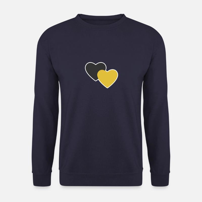 Schwarz Gelb Liebe Herz - Unisex Pullover - Navy