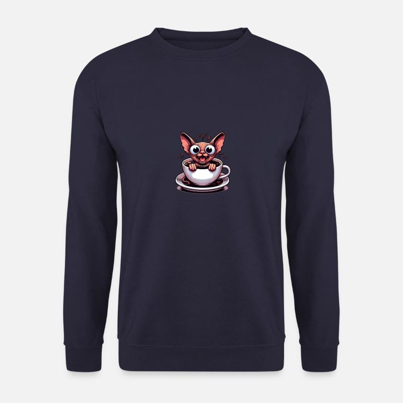 Sphinx Katze Kaffee Koffeinschock Lustig - Unisex Pullover - Navy