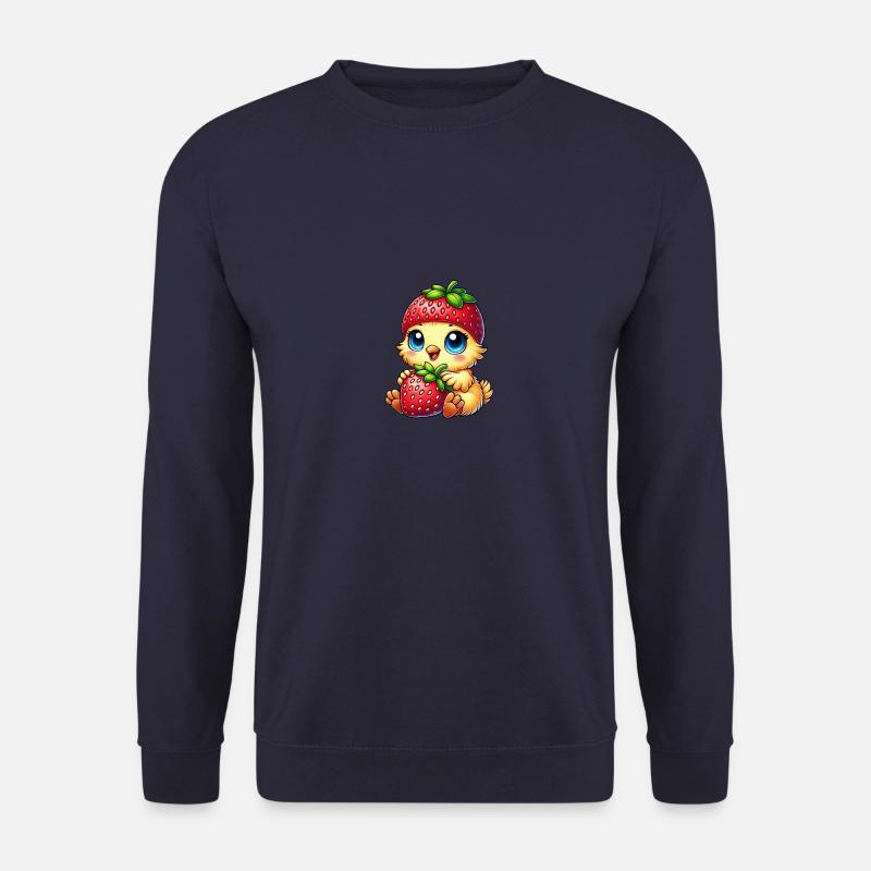 Cute Chick Strawberry Hat Cartoon - Unisex Sweatshirt - navy