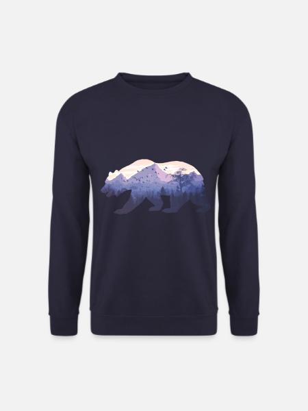 Bär Mountain Bear Zelt Abenteuer Wandern Geschenk - Unisex Pullover - Navy