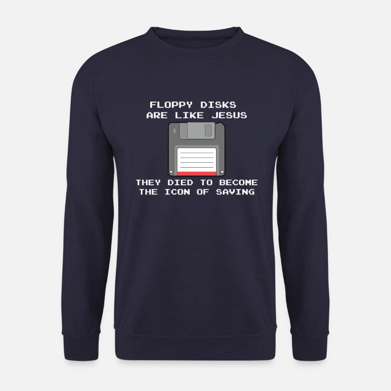 Nerd und Computer Profis - floppy disks like Jesus - Unisex Pullover - Navy
