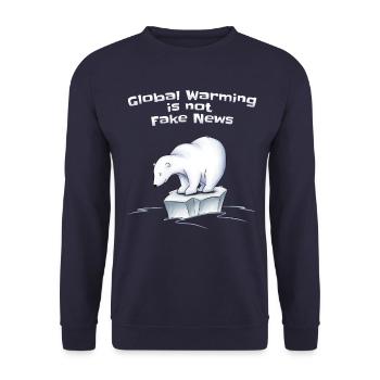 Le changement climatique de l'ours polaire n'est pas un canular - Sweat-shirt Unisexe - marine - Devant - Alina (178cm) & Michal (187cm)