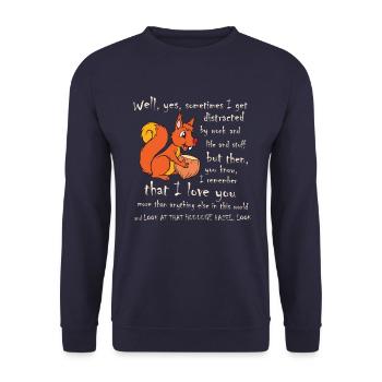 Écureuil ADHD avec beaucoup d'amour - Sweat-shirt Unisexe - marine - Devant - Alina (178cm) & Michal (187cm)