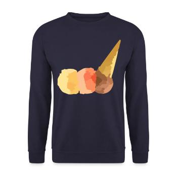 Summer ice cream - 3 scoops vanilla strawberry & chocolate - Unisex Sweatshirt - navy - Front - Alina (178cm) & Michal (187cm)