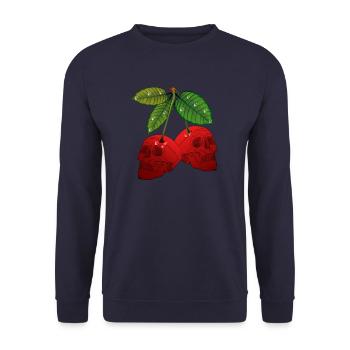 Cherry skull - Unisex Sweatshirt - navy - Front - Alina (178cm) & Michal (187cm)