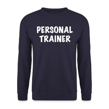 Personal Trainer - Unisex Sweatshirt - navy - Front - Alina (178cm) & Michal (187cm)