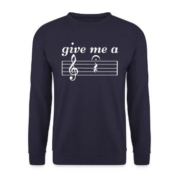 Funny music notes quarter break fermate gift - Unisex Sweatshirt - navy - Front - Alina (178cm) & Michal (187cm)
