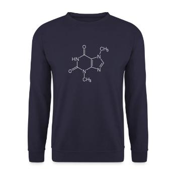 Idée de cadeau pour la chimie des molécules de théobromine Geek - Sweat-shirt Unisexe - marine - Devant - Alina (178cm) & Michal (187cm)