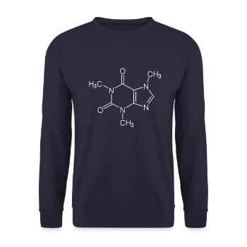 Geek caféine café molécules chimie idée cadeau - Sweat-shirt Unisexe - marine - Devant - Alina (178cm) & Michal (187cm)