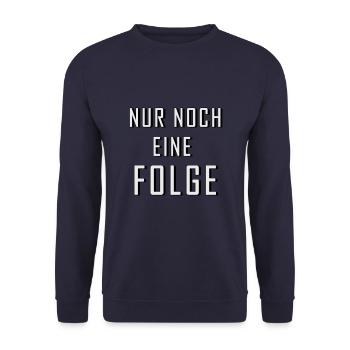 Nur noch eine Folge | Filme und Serien | Marathon - Unisex Pullover - Navy - Vorne - Alina (178cm) & Michal (187cm)