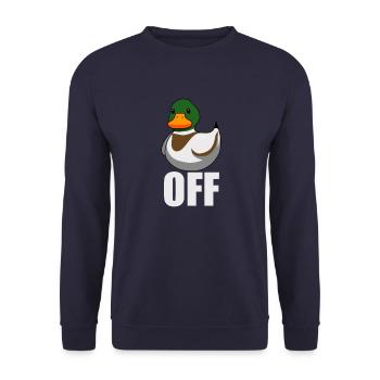 Duck Off I Fuck Off - Unisex Pullover - Navy - Vorne - Alina (178cm) & Michal (187cm)