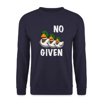 No Ducks Given I No Fucks Given - Unisex Pullover - Navy - Vorne - Alina (178cm) & Michal (187cm)