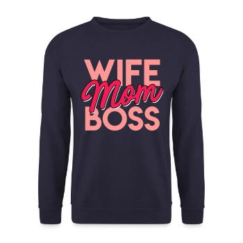 Mother's Day boss - Unisex Sweatshirt - navy - Front - Alina (178cm) & Michal (187cm)