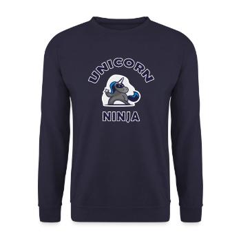 Funny Unicorn Ninja for martial arts lovers - Unisex Sweatshirt - navy - Front - Alina (178cm) & Michal (187cm)