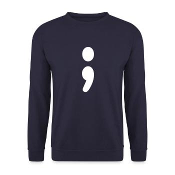 Programmeur Rétro Codeur Semicolon Old School - Sweat-shirt Unisexe - marine - Devant - Alina (178cm) & Michal (187cm)