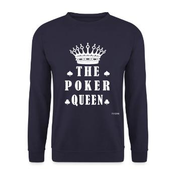Poker Pokerface Pot Spiel Glück Casino Geschenk - Unisex Pullover - Navy - Vorne - Alina (178cm) & Michal (187cm)