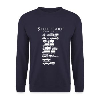 STUTTGART Tshirt Souvenir Andenken Geschenkidee - Unisex Pullover - Navy - Vorne - Alina (178cm) & Michal (187cm)