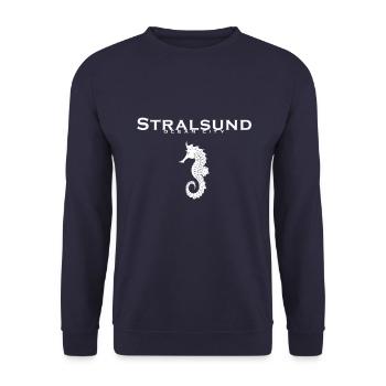 STRALSUND Tshirt Souvenir Andenken Geschenkidee - Unisex Pullover - Navy - Vorne - Alina (178cm) & Michal (187cm)