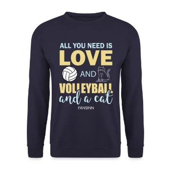 Volleyball Sport Team Team Cat Gift - Unisex Sweatshirt - navy - Front - Alina (178cm) & Michal (187cm)