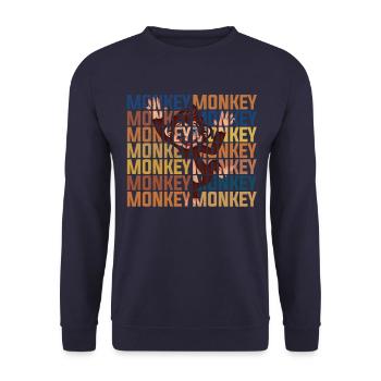 MONKEY MONKEY MONKEY MONKEY - Unisex Sweatshirt - navy - Front - Alina (178cm) & Michal (187cm)