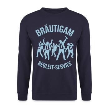 Bräutigam Begleit-Service (JGA Begleitservice / B) - Unisex Pullover - Navy - Vorne - Alina (178cm) & Michal (187cm)