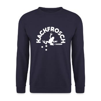 Kackfrosch Frosch Kacke lustig Geschenk - Unisex Pullover - Navy - Vorne - Alina (178cm) & Michal (187cm)