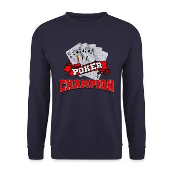 Poker CHAMPION - Unisex Pullover - Navy - Vorne - Alina (178cm) & Michal (187cm)
