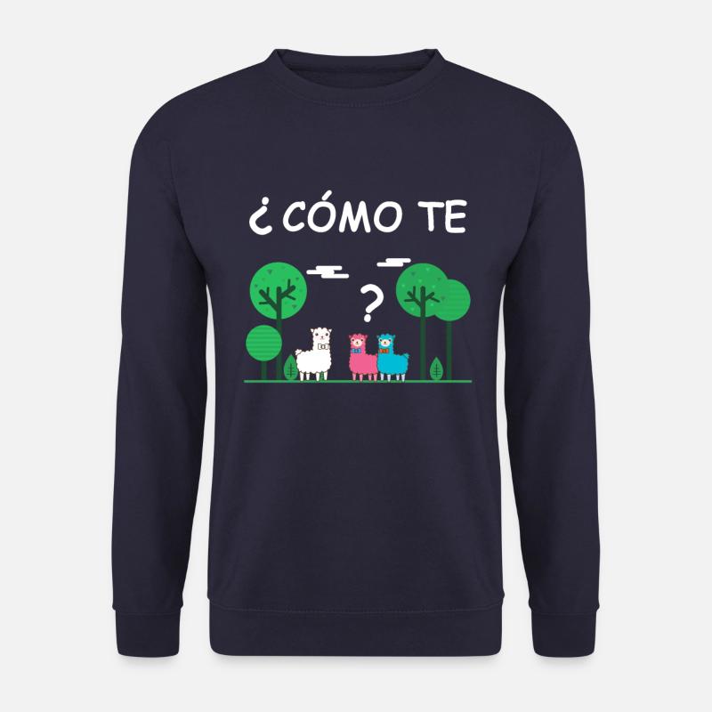 Como te llamas | Spanischlehrer Schüler | Lamas - Unisex Pullover - Navy