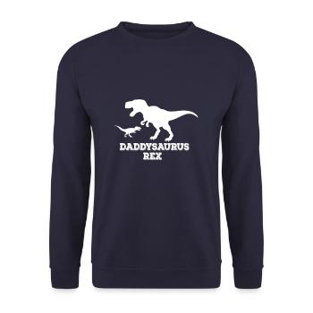 Daddysaurus Rex - Sweat-shirt Unisexe - marine - Devant - Alina (178cm) & Michal (187cm)